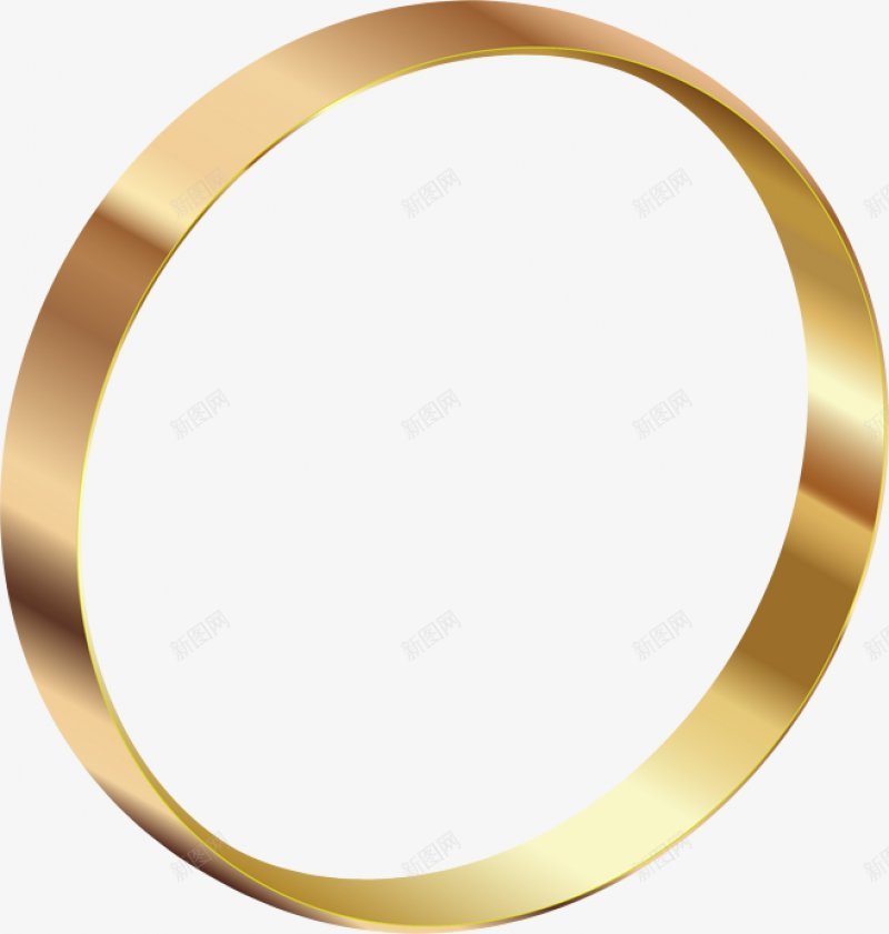 金色圆环装饰元素png免抠素材_新图网 https://ixintu.com 金色 金属 装饰 礼物 圆圈