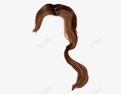 褐色波浪头发透明图层褐色头发黑色头发假发头套金图标图标