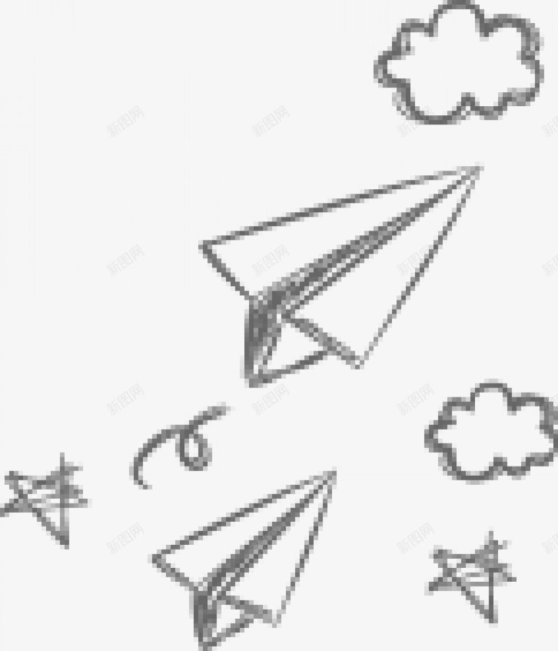 手绘纸飞机图png免抠素材_新图网 https://ixintu.com 免扣手绘纸飞机 图