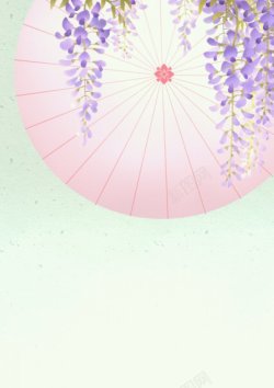 画古装紫藤油纸伞壁纸背景图画桃花源高清图片