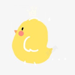 水彩小黄鸭手绘一只可爱的小黄鸭插画图高清图片