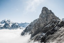 山自然风景剪影山脉雪山山山峰山脉大山冬天冬季冬自然风景背景CC0高清图片