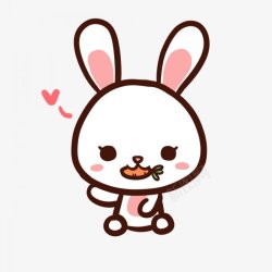 粉兔手绘卡通动物可爱小兔子装饰图高清图片