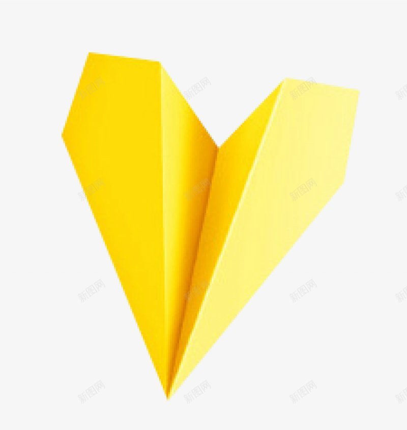 黄色纸飞机png免抠素材_新图网 https://ixintu.com 黄色纸飞机