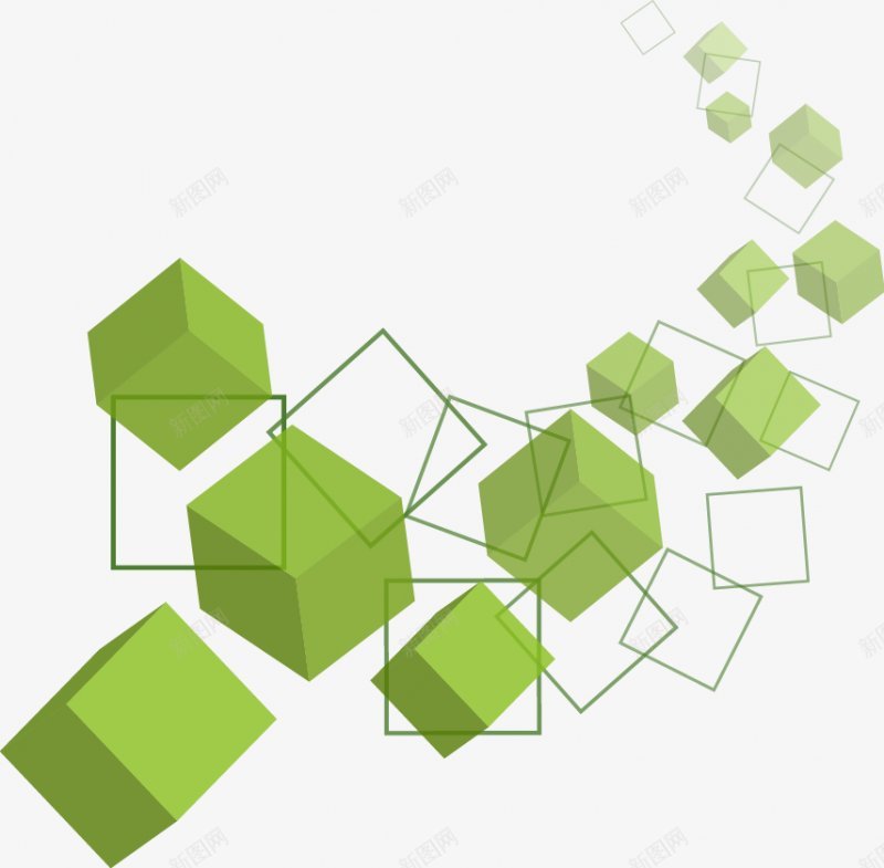 手绘绿色立方体方框几何插图png免抠素材_新图网 https://ixintu.com  绿色 立方体 正方形 方框 立体 手绘 插图 几何 矢量 自由 元素 