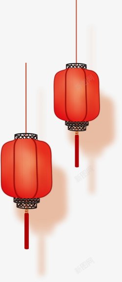 年货节春节喜庆红色灯笼古风透明中国风和风古风民族风素材