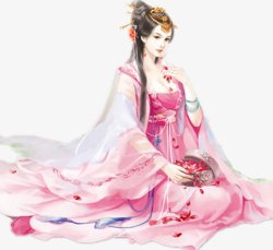 手包女粉古风人物女粉衣黎叶古风人物古风人物高清图片