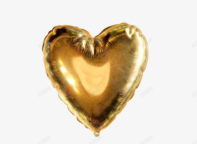 金色心形物png免抠素材_新图网 https://ixintu.com 闪光 发光 心形 渐变 美丽 装饰 质感 金属 金色