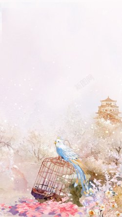 古风唯美情图可爱唯美古风h5背景图古风背景溶图高清图片