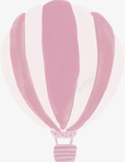 手绘红白仿真热气球插画图素材