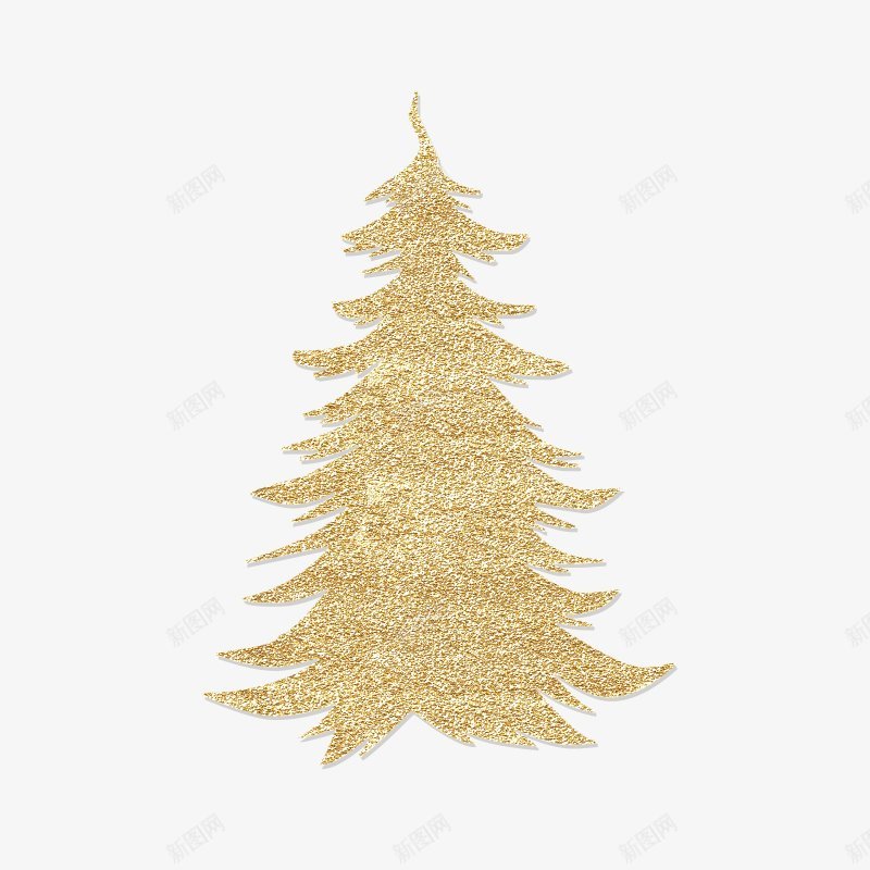 金色圣诞树WJ丶ChristmasMaterial图标png_新图网 https://ixintu.com 圣诞平安夜节日 金色圣诞树