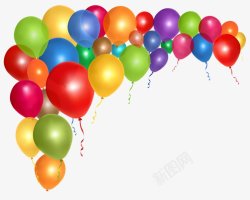 圆的运动彩色气球元素高清图片