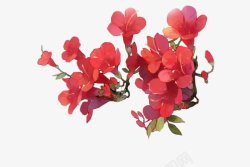 花红色古风杂用花瓣等装饰花瓣花枝蝴蝶来自网络侵素材