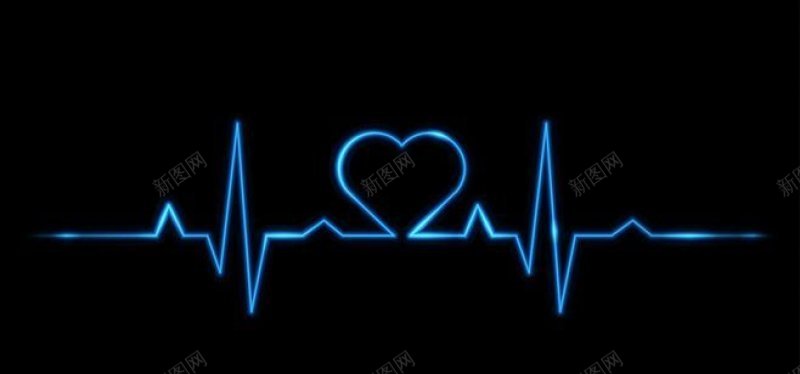 心心电图黑色蓝色线曲线折线医疗治疗平静图库背景