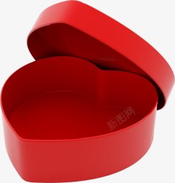 立体爱心礼盒红色素材