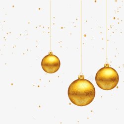 圣诞节金色彩球装饰元素素材