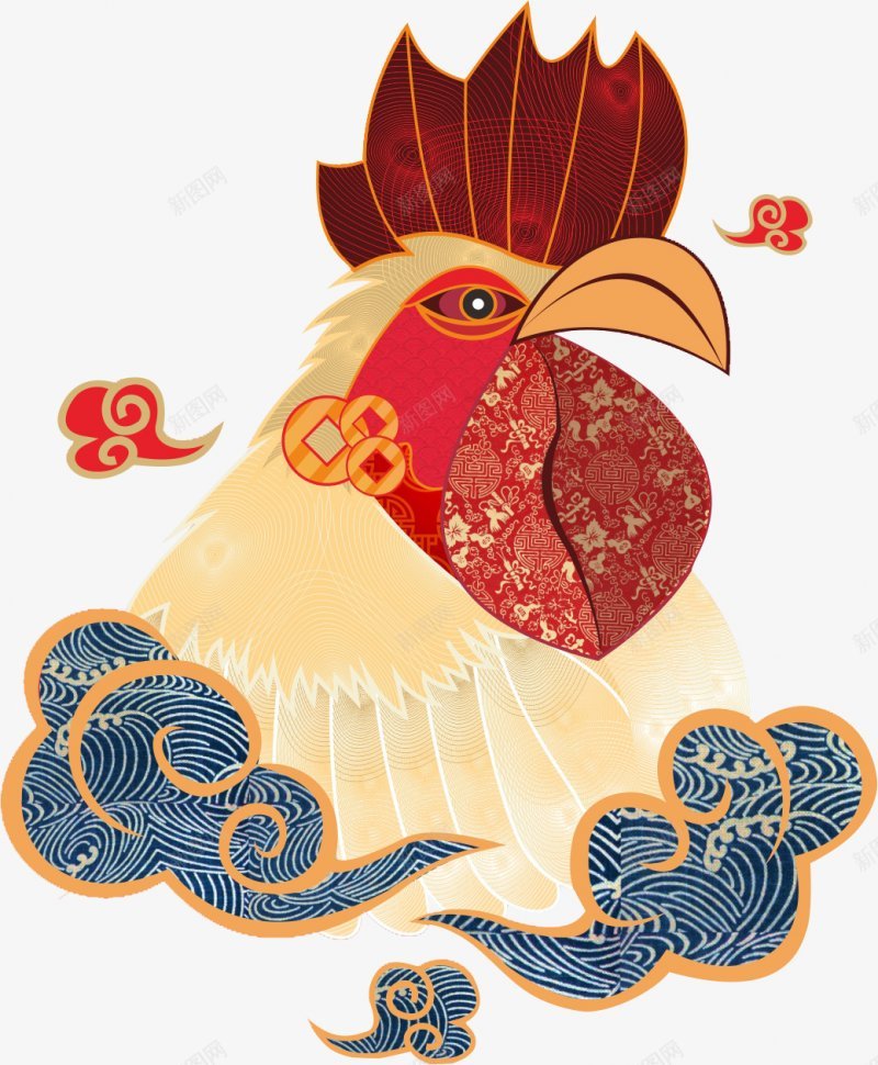 2017中国年鸡年透明中国png免抠素材_新图网 https://ixintu.com 中国 中国年 免扣 透明 鸡年