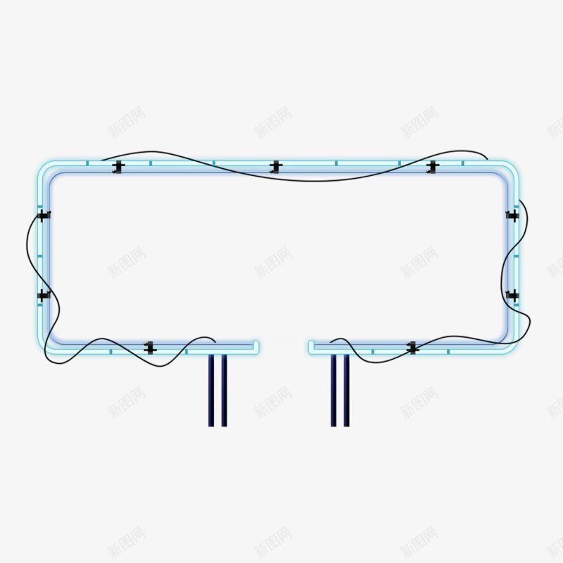 长方形炫酷霓虹灯装饰png免抠素材_新图网 https://ixintu.com   炫酷 霓虹灯框 创意 广告牌 标题框  矩形边框 霓虹灯 促销  闪光 发光 框框  浅蓝色  矩形 装饰