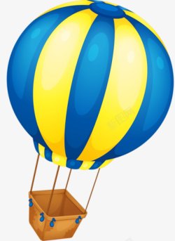 卡通3D立体热气球素材
