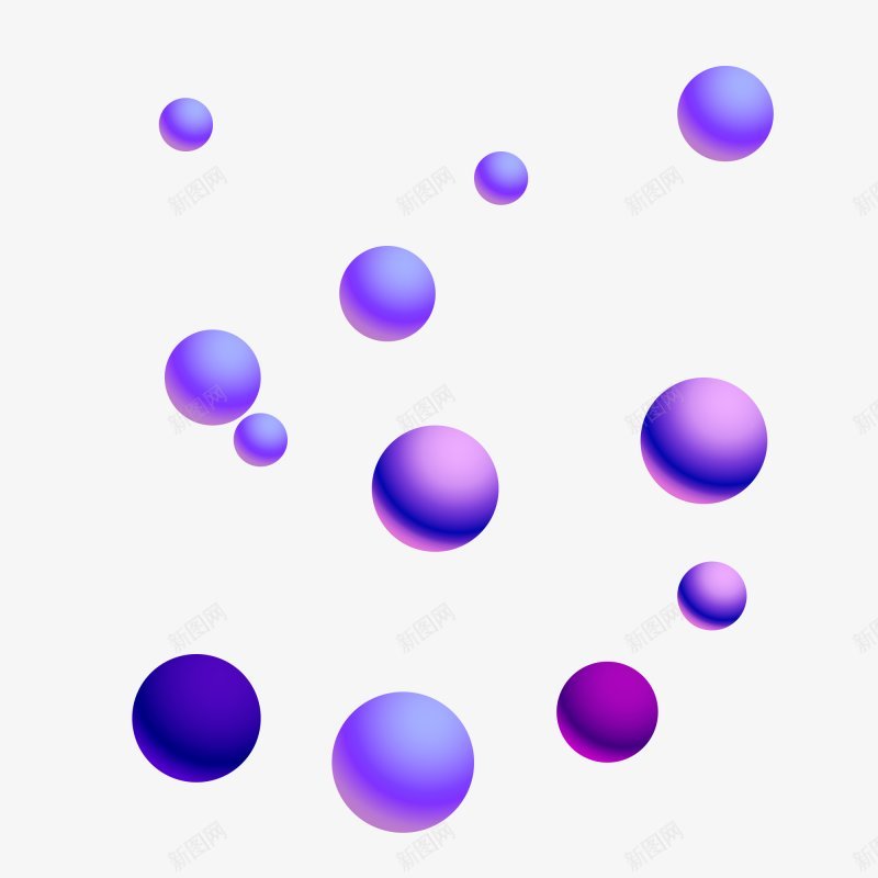 卡通手绘紫色立体球图案png免抠素材_新图网 https://ixintu.com  紫色气球  球体  紫色 卡通球  光感 荧光 手绘 矢量   立体  