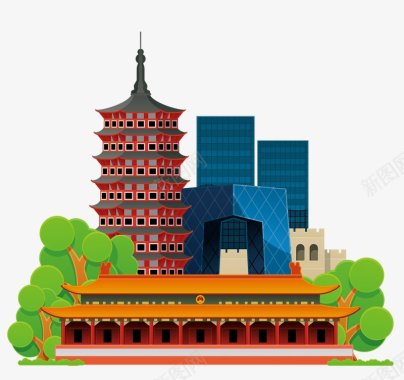 建筑物画板精细划分标明分类图标图标