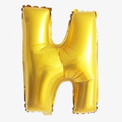 艺术字创意金色气球字母H31数字艺术字素材
