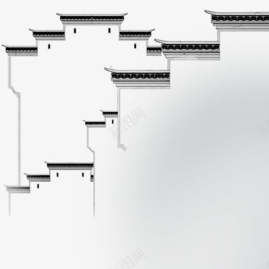 中国古典屋檐图标GIF图标图标模板王古风山水古风免图标