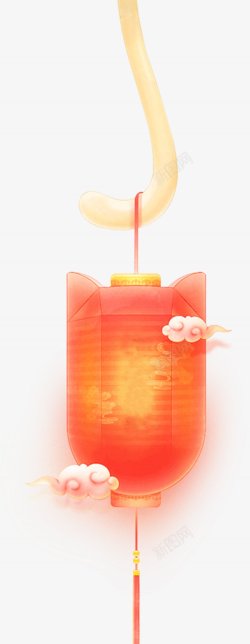 中秋节立体灯笼挂饰中国风红素材