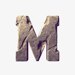 3D石头字数字26个英文字母碎石组合英文字母素材