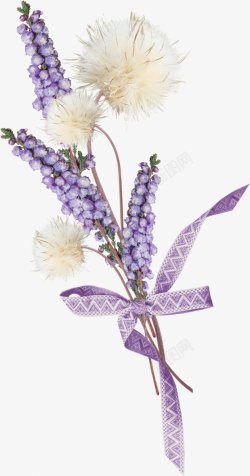 手绘紫色鲜花装饰图素材