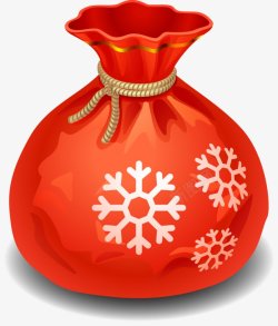 礼物袋云朵雪花矢量图红色雪花福袋圣诞装饰图高清图片