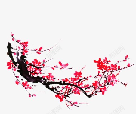 梅花古风工笔画梅花树梅花鹿扇子中国风梅花中国风图标图标