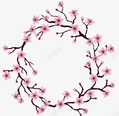梅花古风工笔画梅花树梅花鹿扇子中国风梅花中国风图标图标