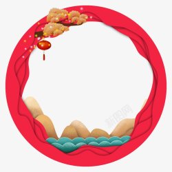 新中式黑线框中国风立体装饰边框高清图片