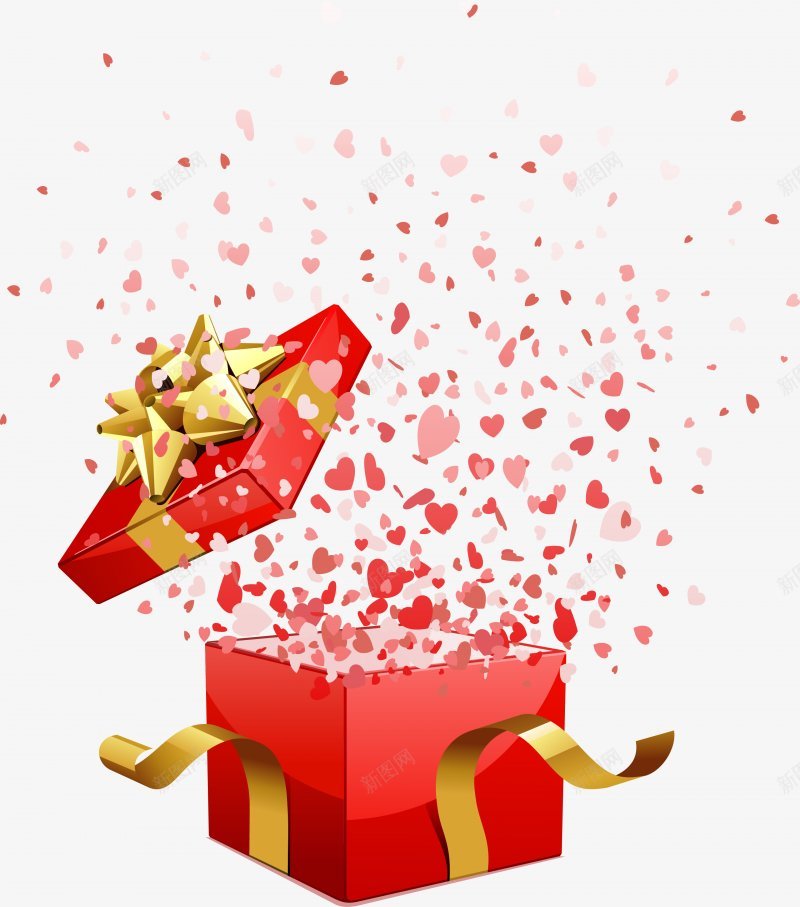 00396一个打开的红色圣诞节礼品盒子礼盒png免抠素材_新图网 https://ixintu.com 礼盒