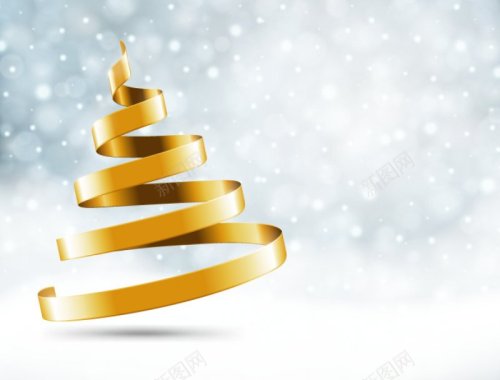 金色丝带圣诞树矢量xmax背景