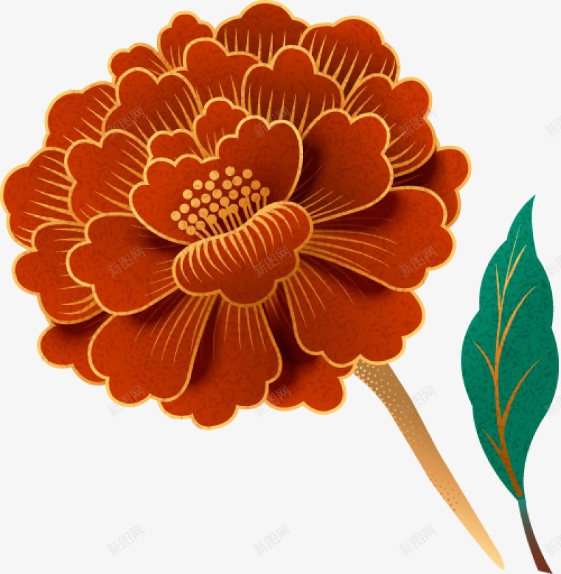新年中国风折纸复古花朵系列png免抠素材_新图网 https://ixintu.com 系列