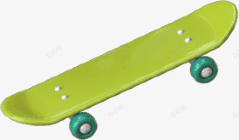 C4D绿色滑板车png免抠素材_新图网 https://ixintu.com 小丝带花草漂浮物点缀