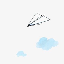 卡通云朵纸飞机装饰生活素材