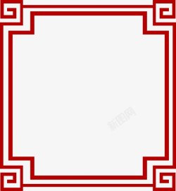中国传统回形纹边框透明中国素材