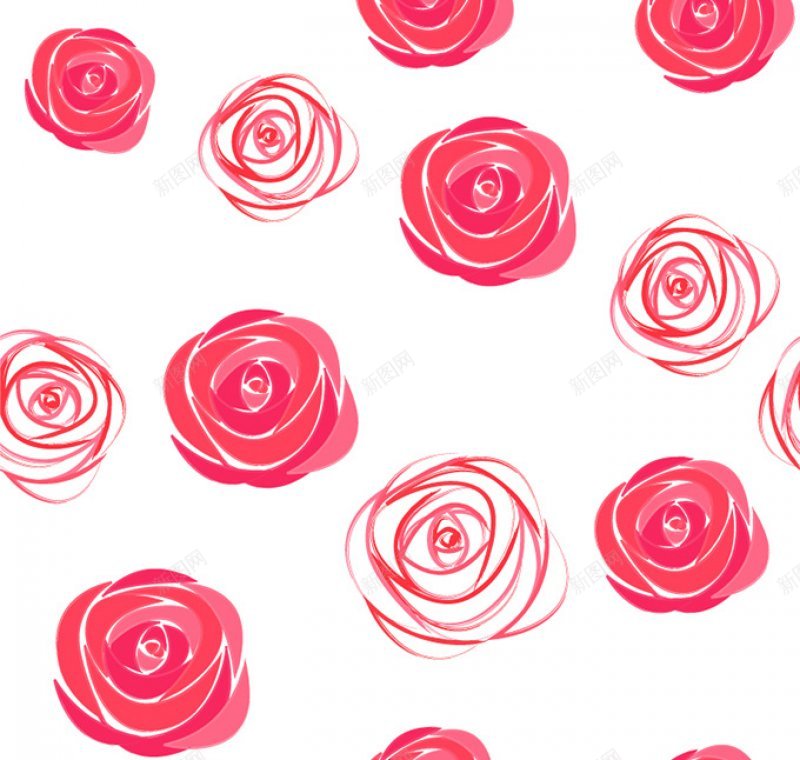 水彩玫瑰花朵无缝矢量纹理jpg设计背景_新图网 https://ixintu.com 水彩玫瑰花朵无缝矢量 纹理