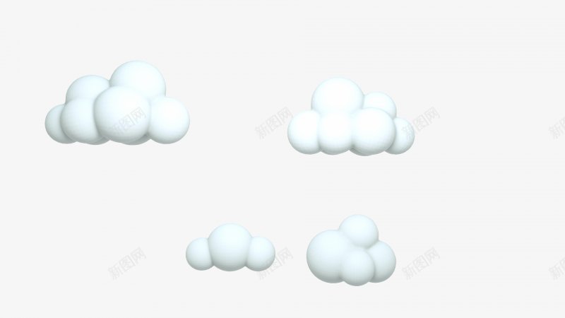 C4D云朵3D透明底悬浮工作其他png免抠素材_新图网 https://ixintu.com 其他 工作