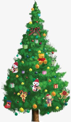 挂满圣诞礼物挂满各色圣诞礼物的圣诞树免扣图高清图片
