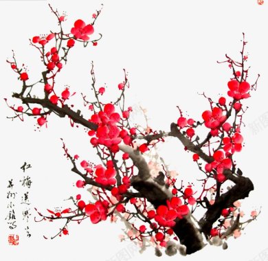 梅花古风工笔画梅花树梅花鹿扇子中国风梅花中国风图标图标