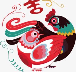 2017中国年鸡年透明中国素材