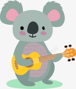 弹吉他的浣熊卡通动物形象可爱卡通合辑卡通可素材