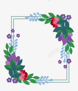 边框装饰彩铅鲜花花卉花朵相框花环花圈的6素材