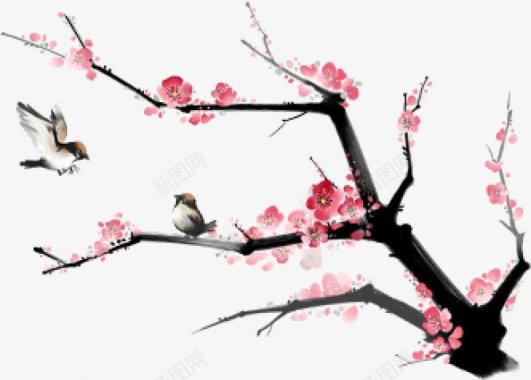 梅花古风工笔画梅花树梅花鹿扇子中国风梅花中国风图标图标