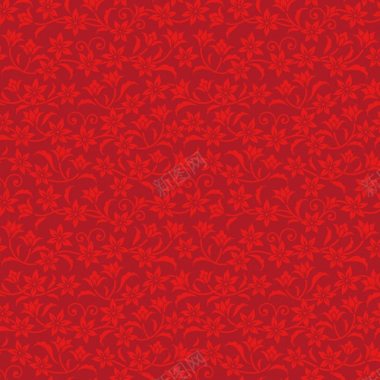 古典中国风红色花纹矢量图案底纹花边背景