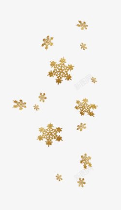 创意飘浮矢量手绘金色雪花圣诞节装饰高清图片
